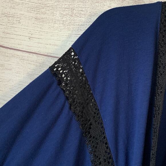 Serena Williams Signature Statement Blue and Black Cardigan Lace and Fringe M/L - Picture 9 of 16